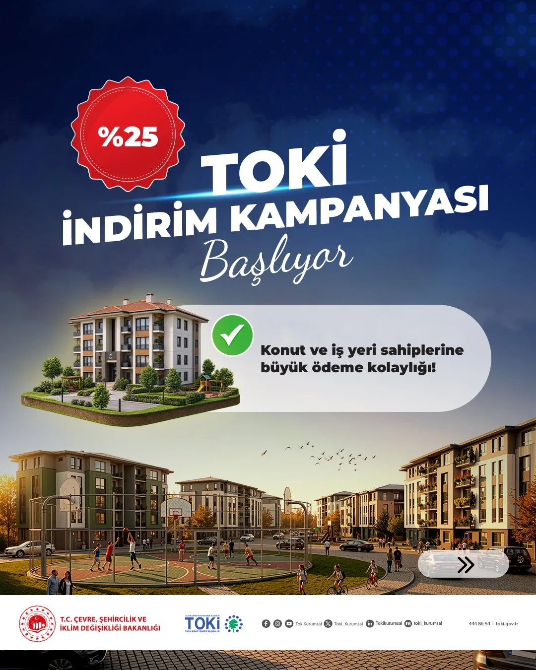 TOKİ’den konut ve iş yeri sahiplerine yüzde 25 indirim fırsatı!
